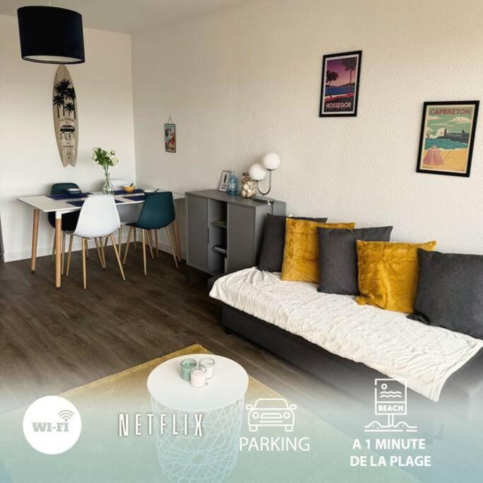 Cap Ocean Appartement T2 Cosy Avec Balcon A 1 Min De L'Ocean Capbreton Dış mekan fotoğraf